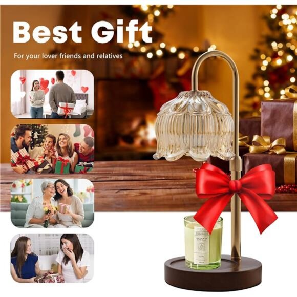 Electric Candle Warmer Lamp with Timer Dimmer Adjustable Height Home Bedroom Dec - Picture 6 of 7